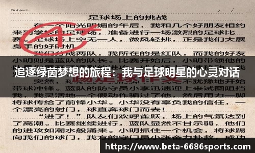 追逐绿茵梦想的旅程：我与足球明星的心灵对话